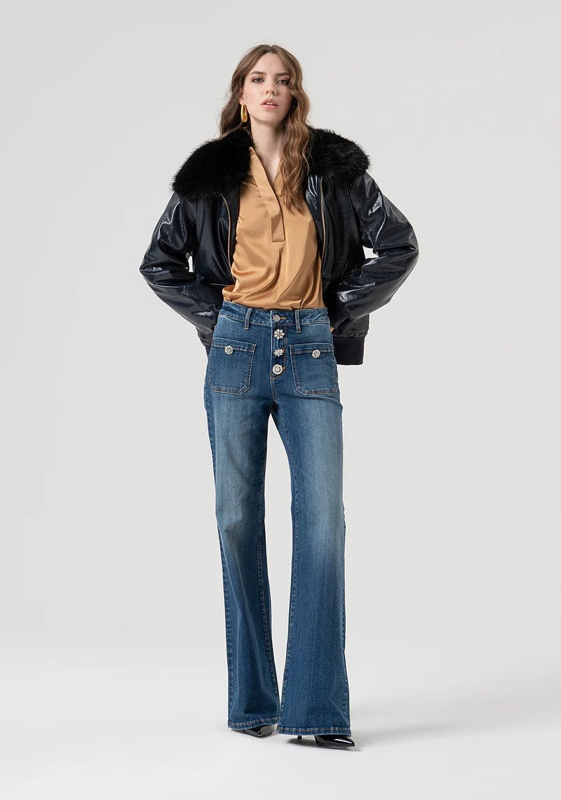 FRACOMINA CAMICIA COREANA IN RASO MANICA A SBUFFO FR25WT1011W58401 093 Fracomina Preview
