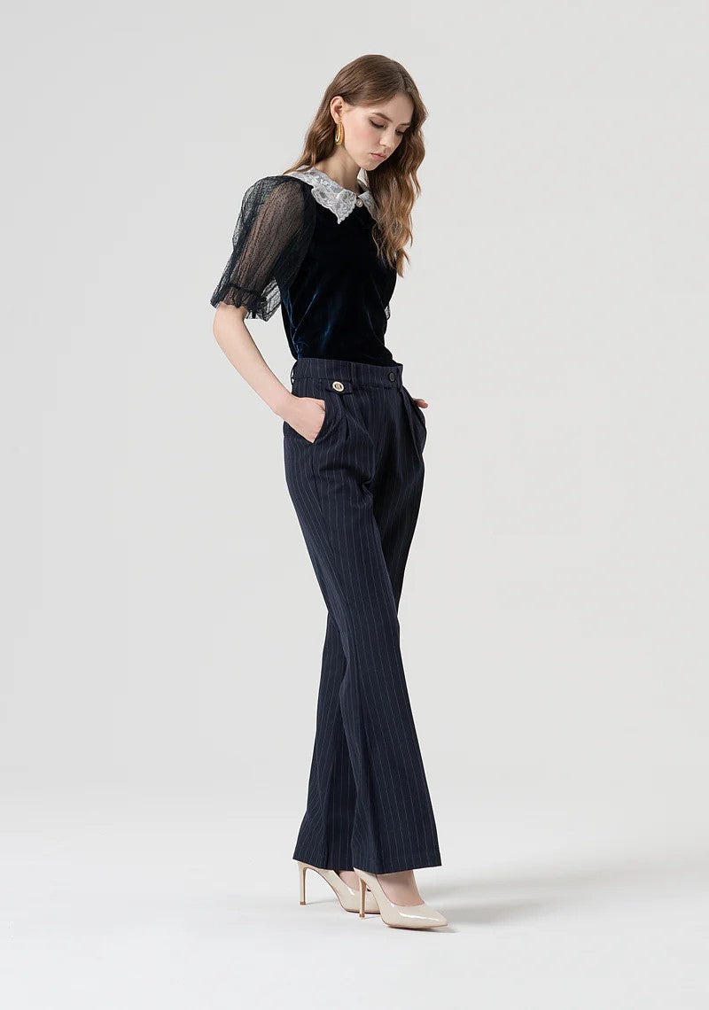 Fracomina Pantalone gessato fondo ampio FR25WV2005W813D4 117 Fracomina Preview