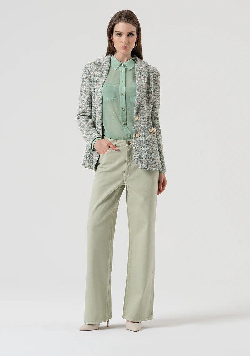 Fracomina Pantalone 5 tasche wide leg FR25WV2007W61201 B08 Fracomina Preview