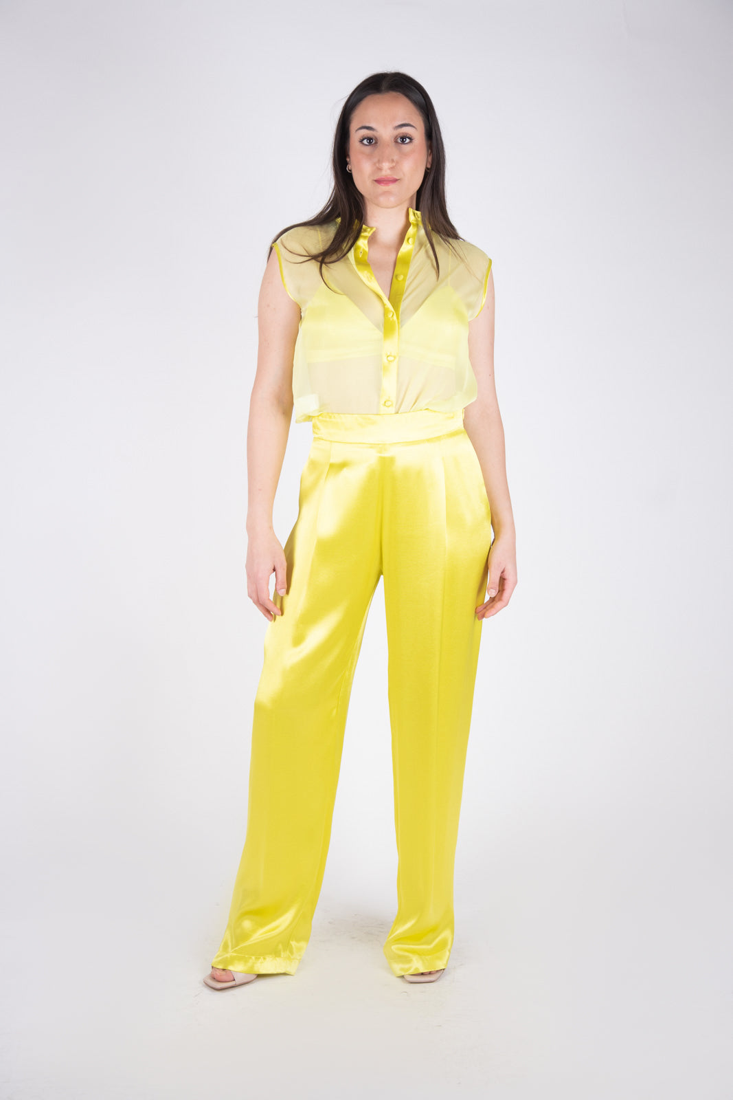 Ji JIl Blusa smanicata chiffon JPE24BL0200CH0005 0413 Ji Jil