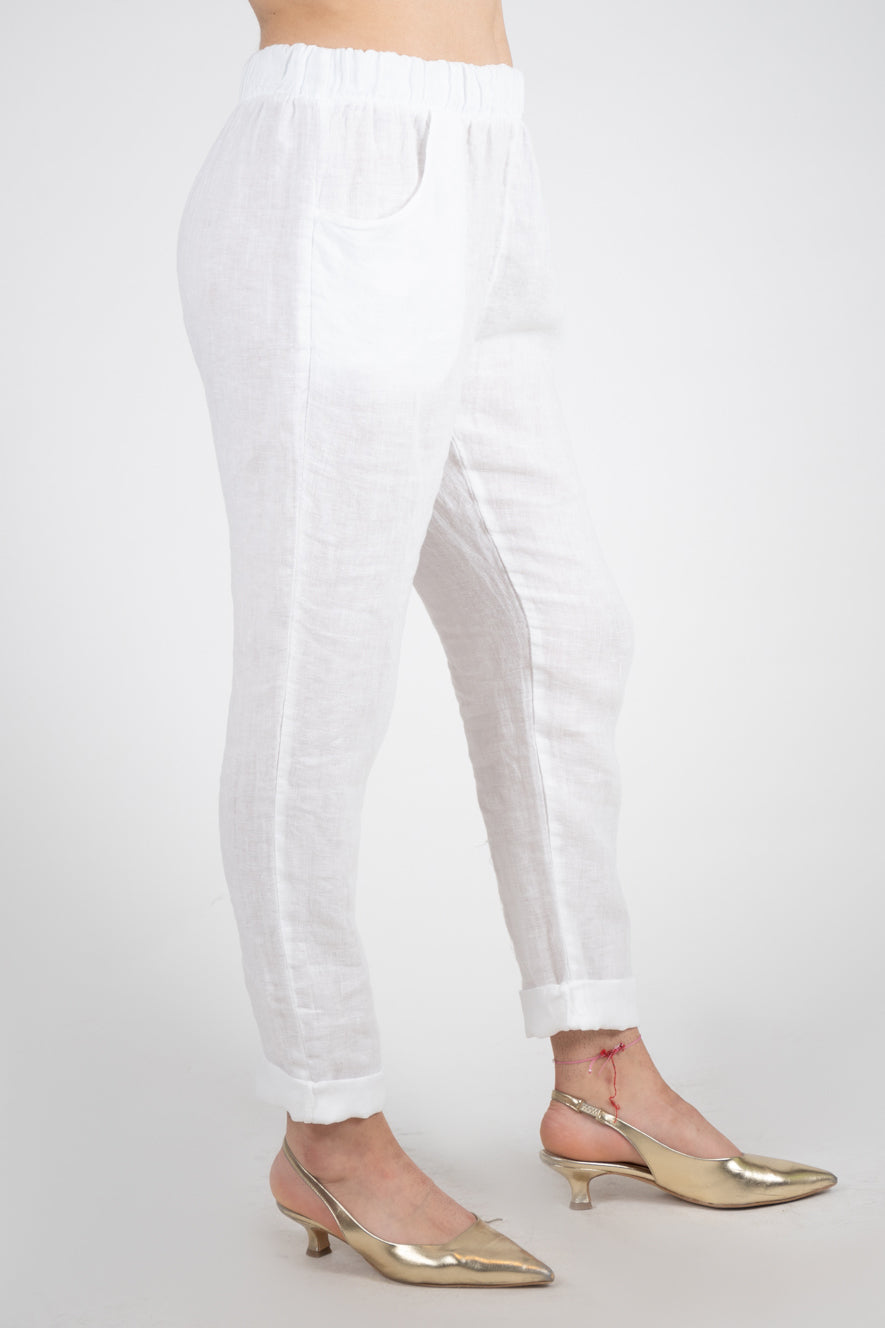 Le Streghe Pantalone sigaretta lino P24RU218N 09 Le streghe