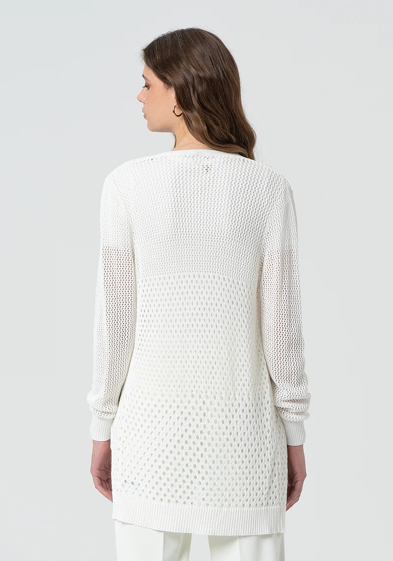 Fracomina Cardigan lungo traforato FR25ST8018K41601 108 Fracomina Preview