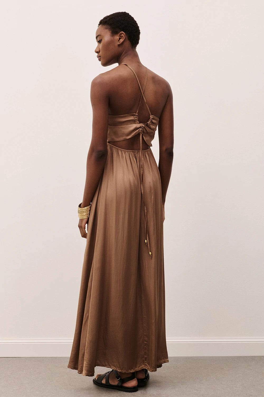TWO WAY ABITO LUNGO CUT- OUT IN SATIN WAB26ZEA8586 02 TWO WAY