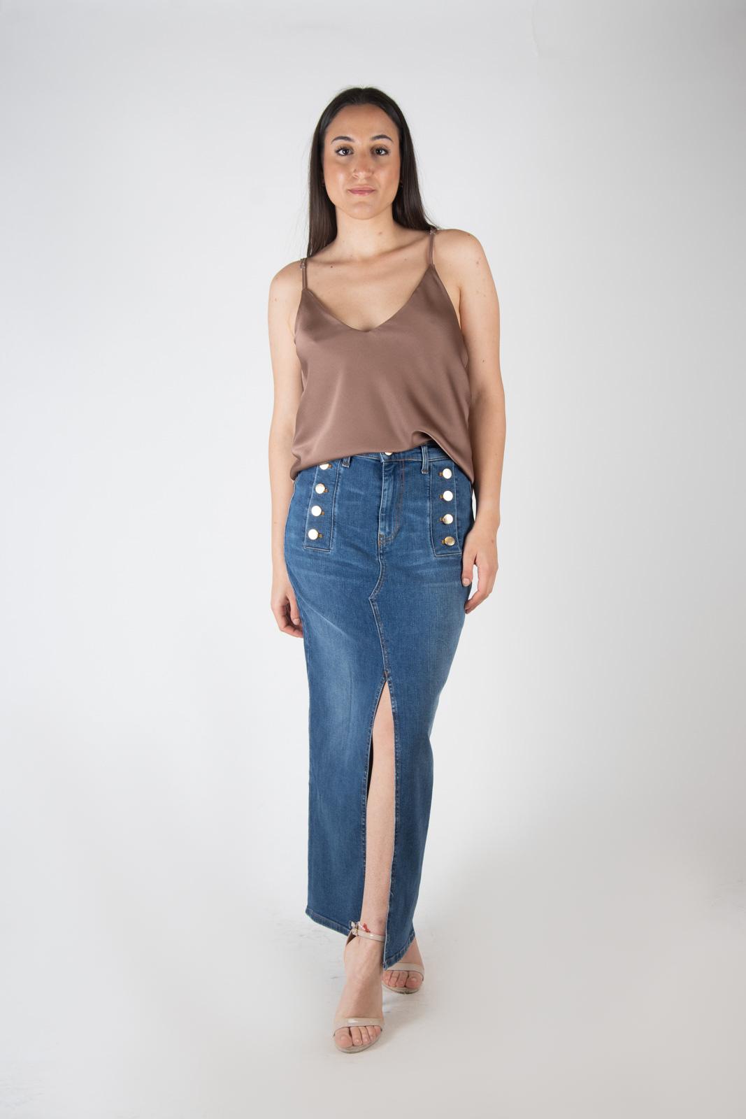 Vicolo Top in raso unito svasato TB0408 06 Vicolo