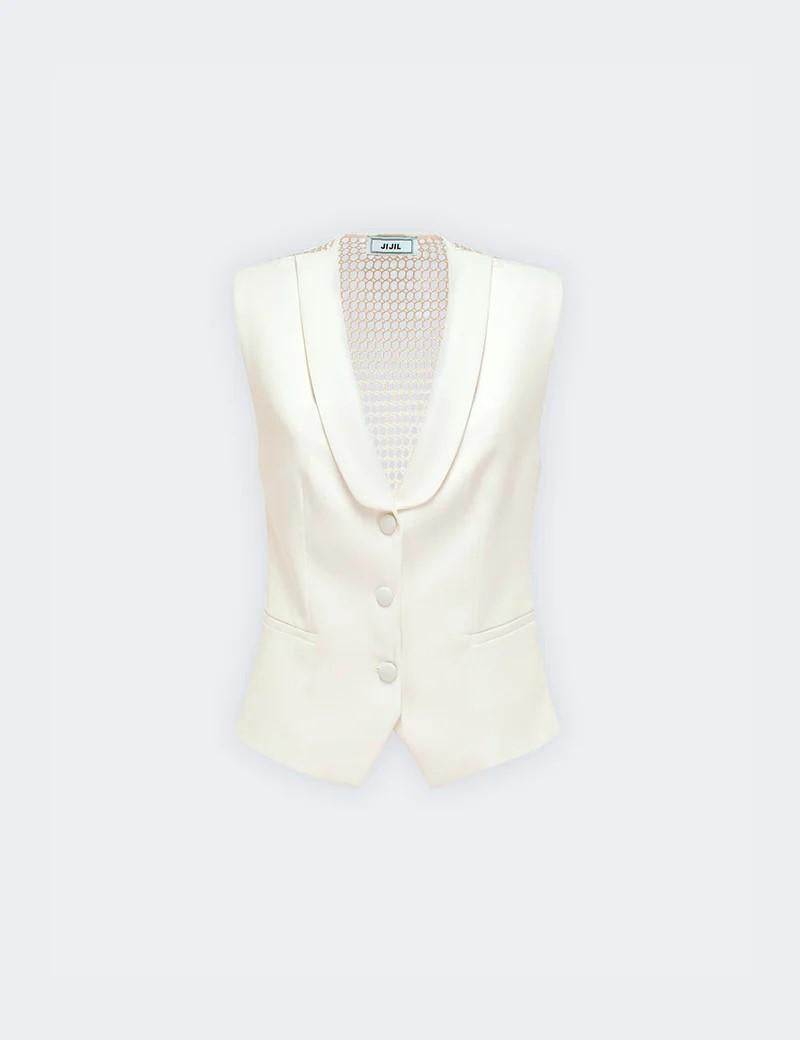 Ji Jil Gilet Monopetto rete sul retro JPE24GL0350CP0044 0001 Ji Jil