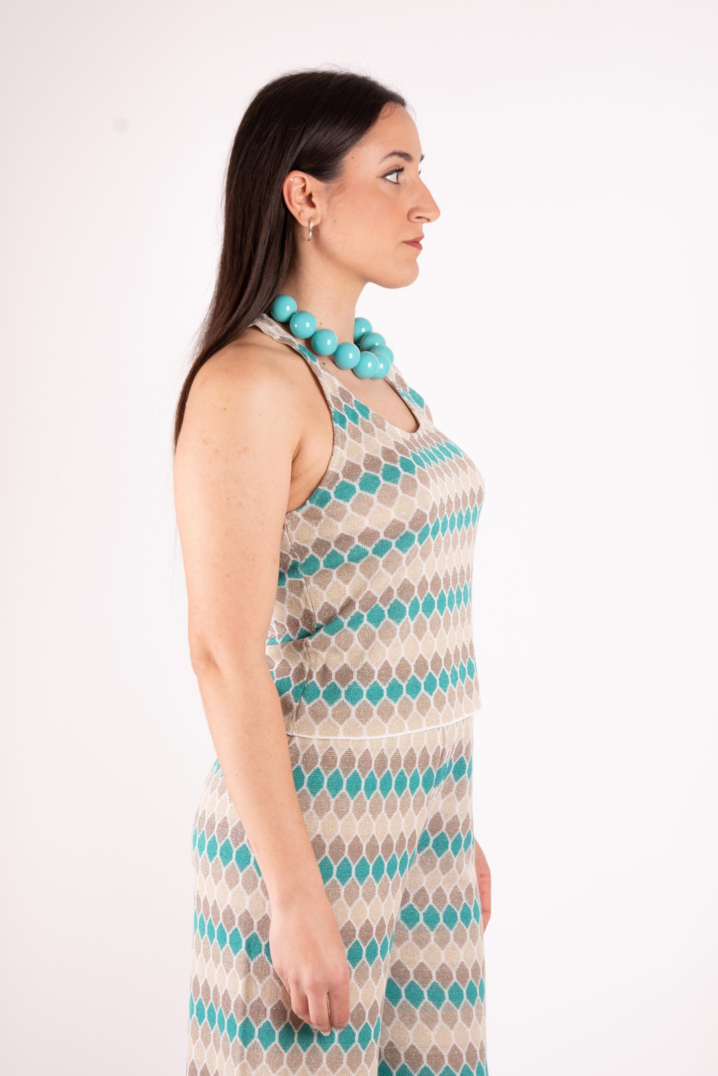 Fracomina Top lurex jacquard fantasia geometrica FS25ST4005K414F8 210 Fracomina Main