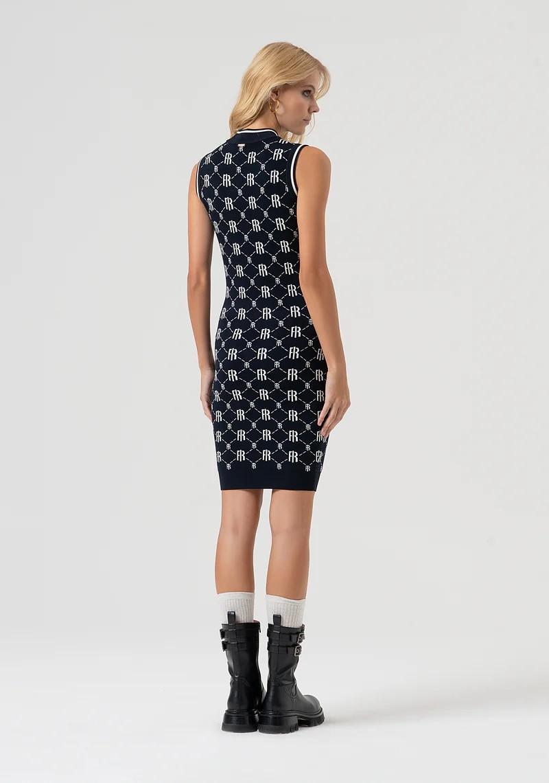 Fracomina Abito mini slim logo jacquard FR25WD5012K414F8 968 Fracomina Preview