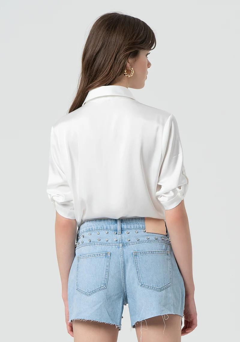 Fracomina Short in denim con borchie e strass FR25SV6013D419R9 428 Fracomina Preview