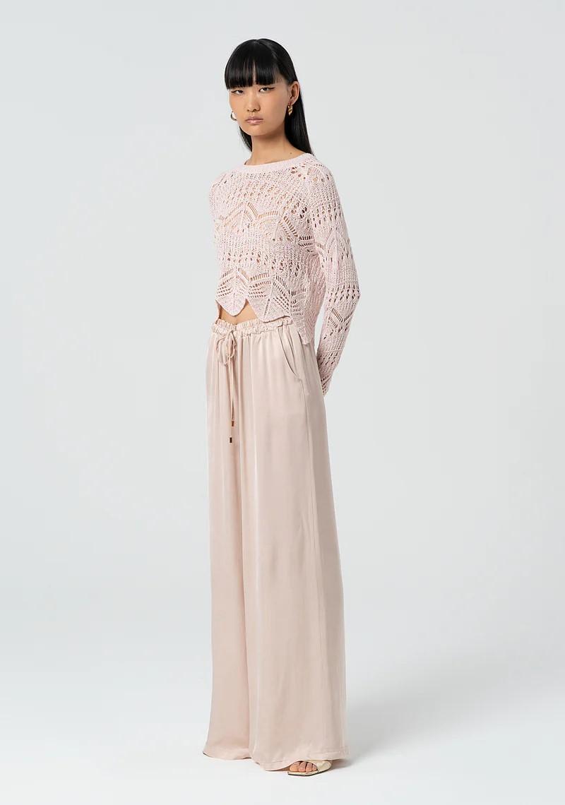 Fracomina pantalone palazzo in satin FJ25SV3003W45101 E06 Fracomina Easy chic