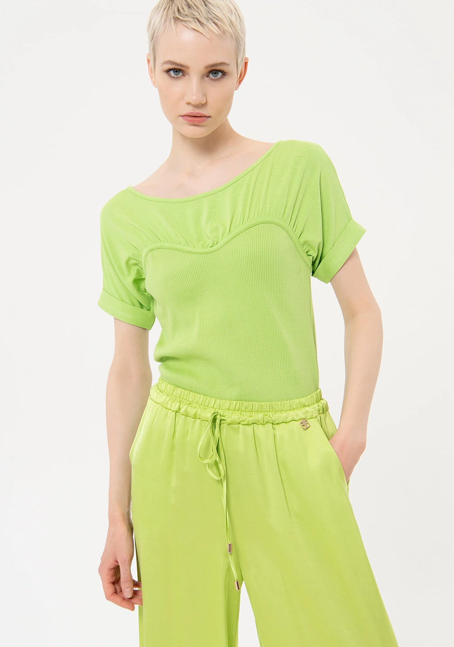 Fracomina Pantalone palazzo in raso FJ24SV3004W64101 G48 Fracomina Easy chic