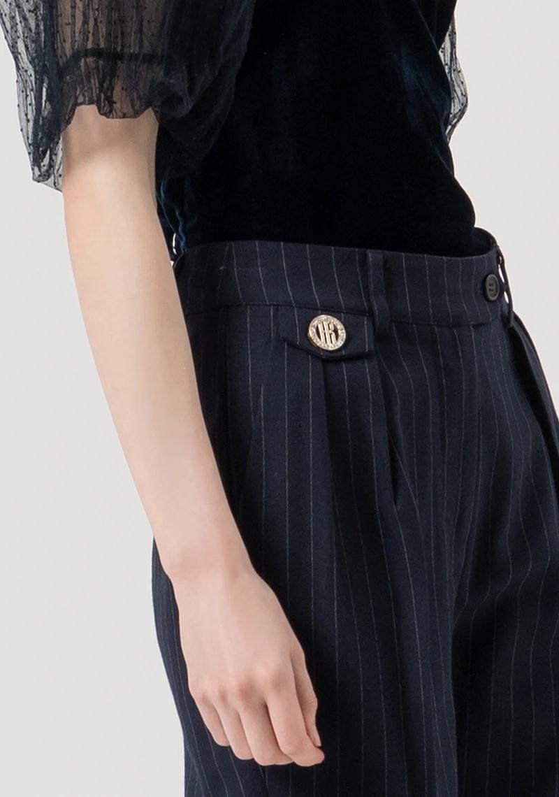 Fracomina Pantalone gessato fondo ampio FR25WV2005W813D4 117 Fracomina Preview