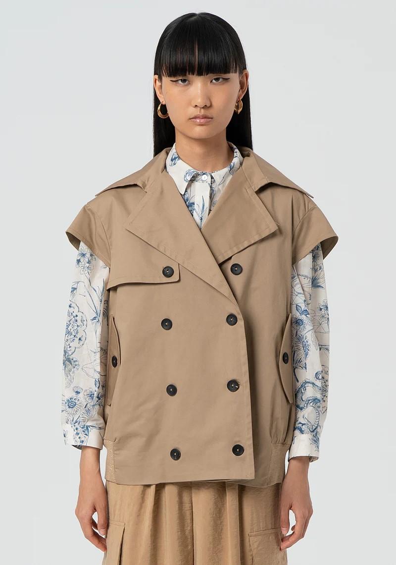 Fracomina Trench corto smanicato FJ25SC7001W40101 050 Fracomina Easy chic