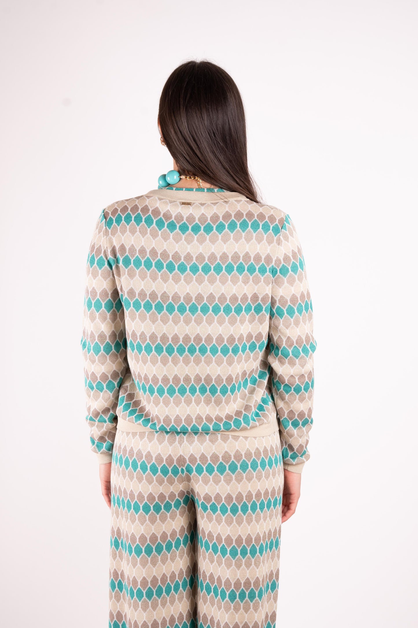 Fracomina Cardigan lurex Jacquard geometrico FS25ST8006K414F8 210 Fracomina Main