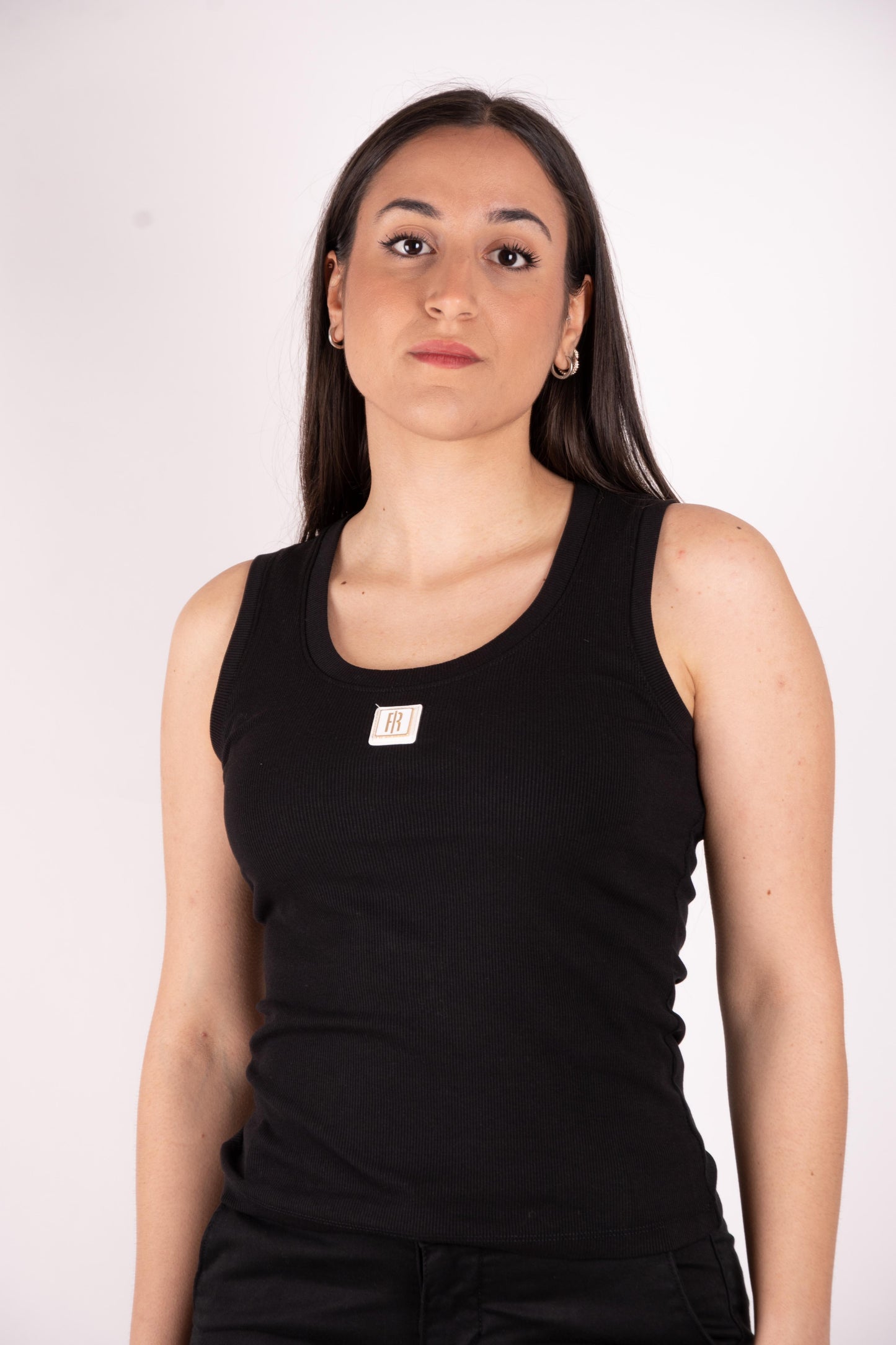 Fracomina Top basic costine con logo FP25ST2001J40101 053 Fracomina Jeans