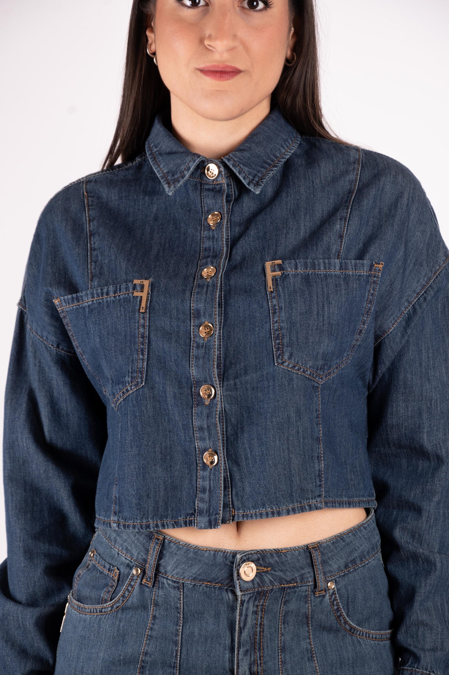 Fracomina Camicia in denim leggero FS25ST6021D40093 379 Fracomina Main