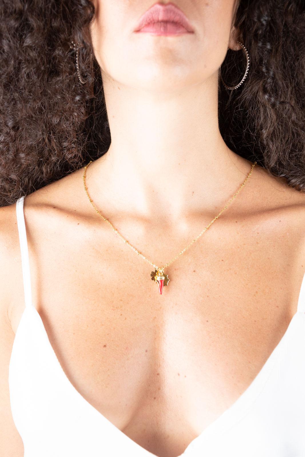 Chili Collana tris porta fortuna oro COLLANA COCCINELLA 02 Chili