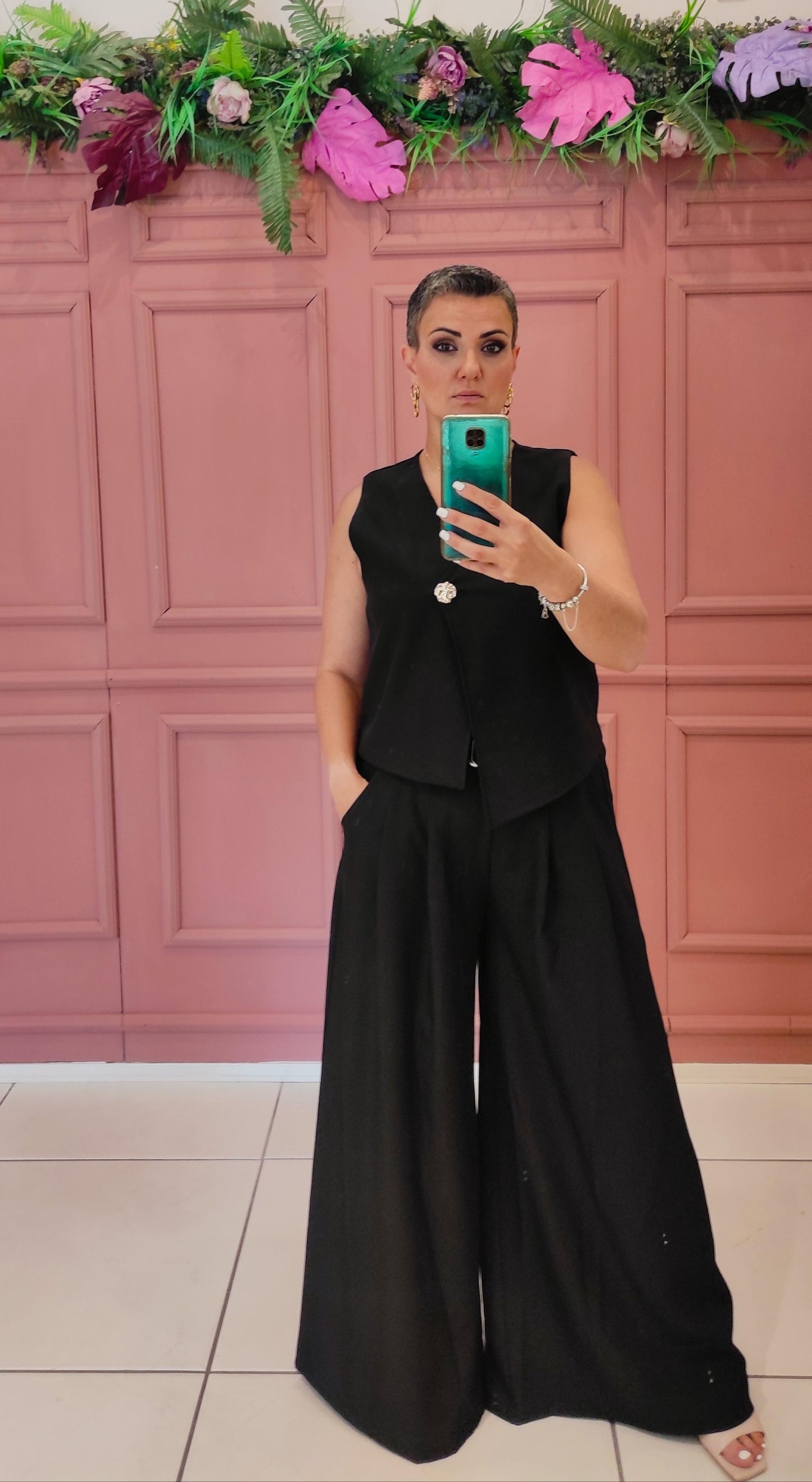 Chili Coordinato Gilet con pantalone a palazzo 2797 + 190115 01 Chili