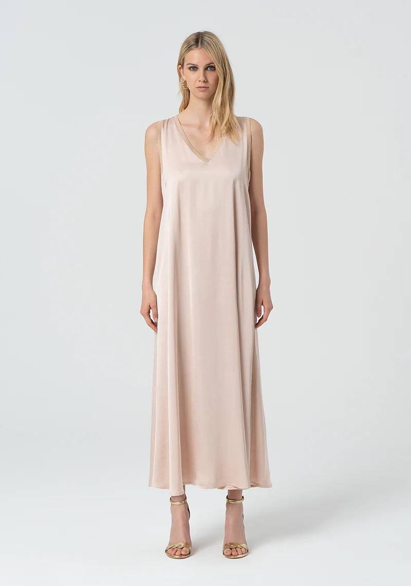 Fracomina Abito in satin scolloa V smanicato FJ25SD3002W45101 E06 Fracomina Easy chic