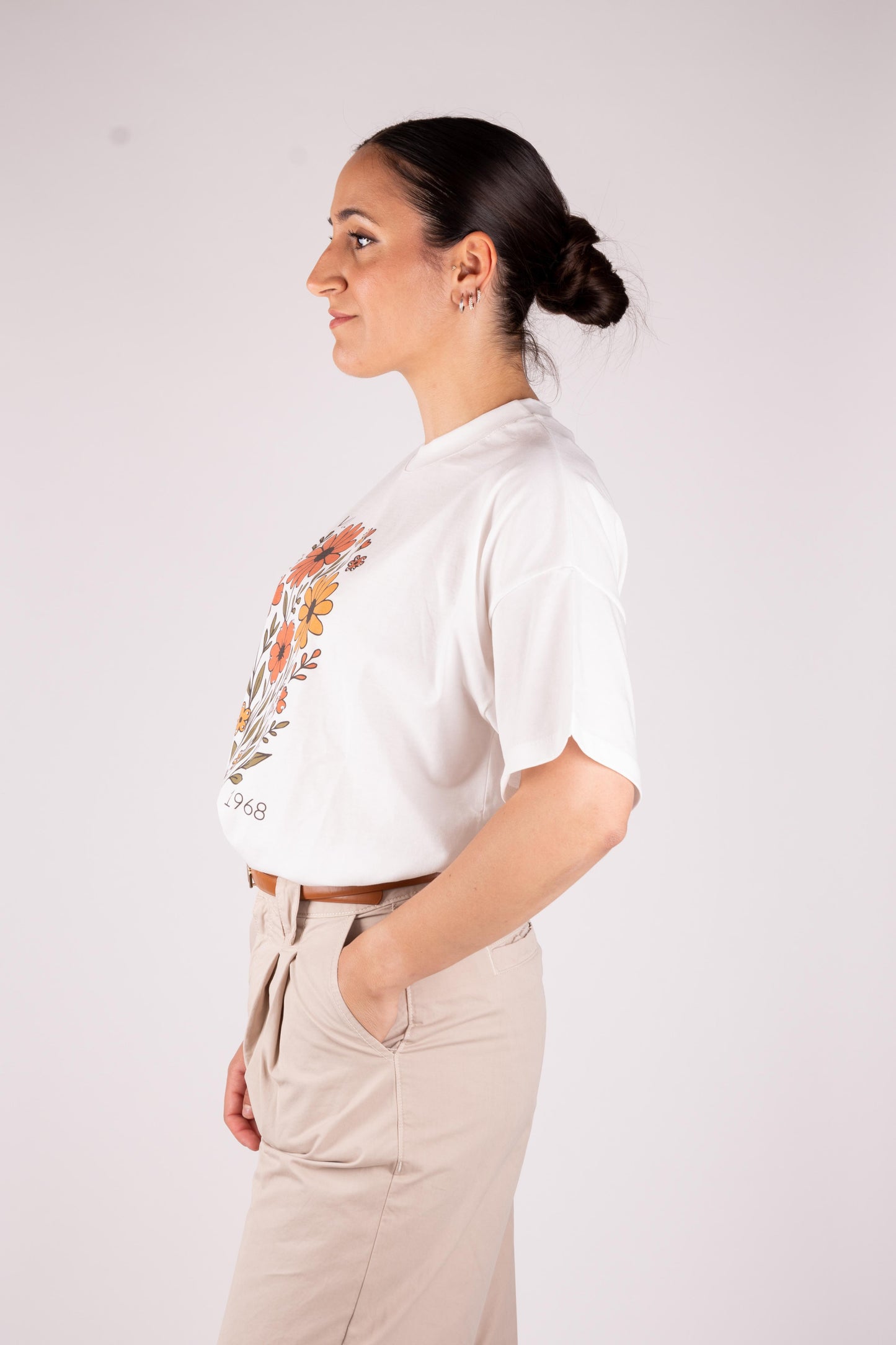 Vicolo T-Shirt Fiori e strass RD0880 01 Vicolo