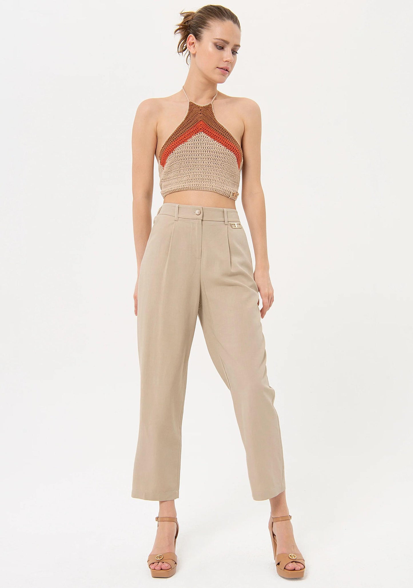 Fracomina Pantalone vita alta FJ24SV4001W62201 251 Fracomina Easy chic