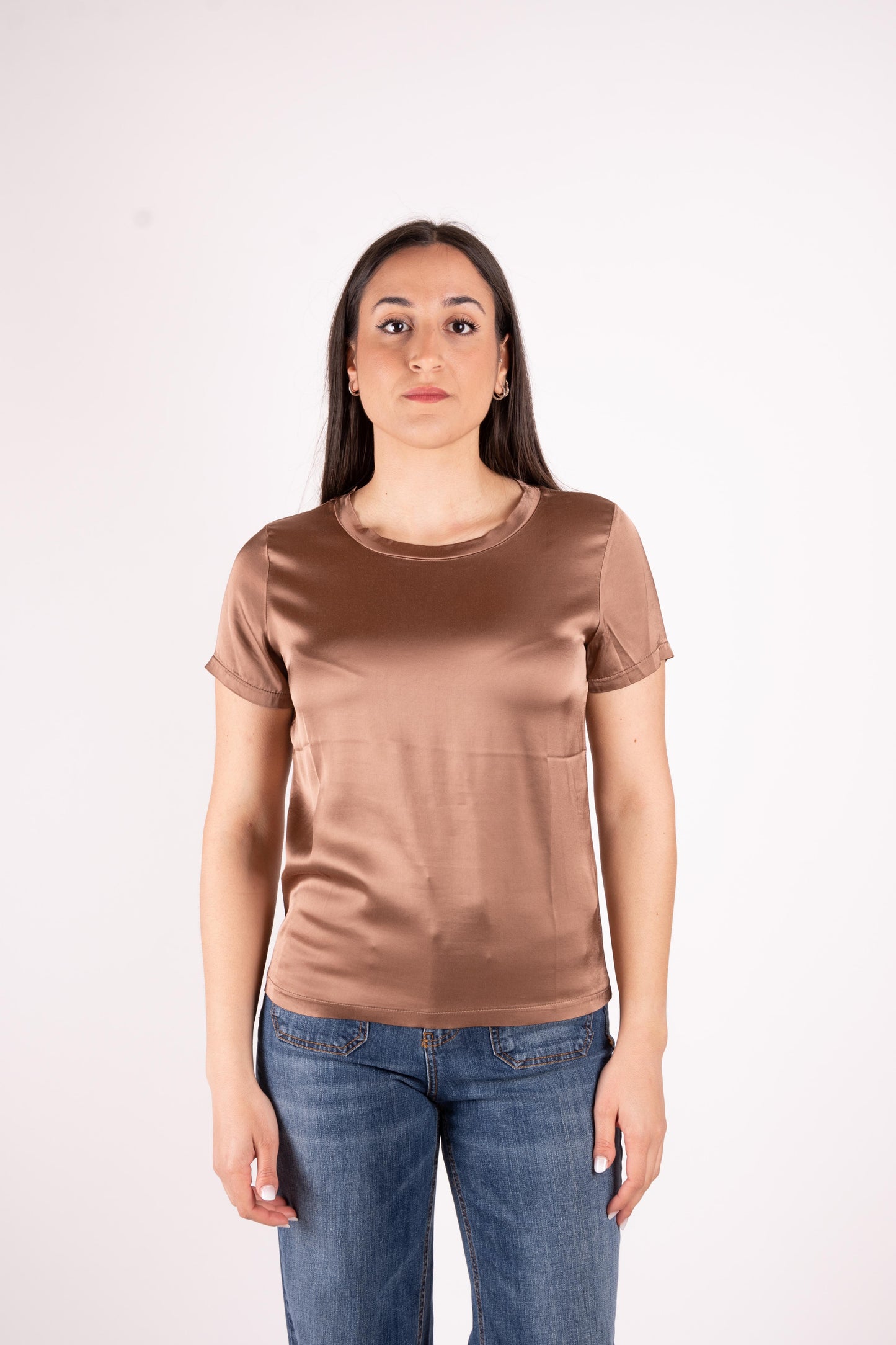 Susy Mix T-Shirt basic in raso FA705BU 04 Susy Mix