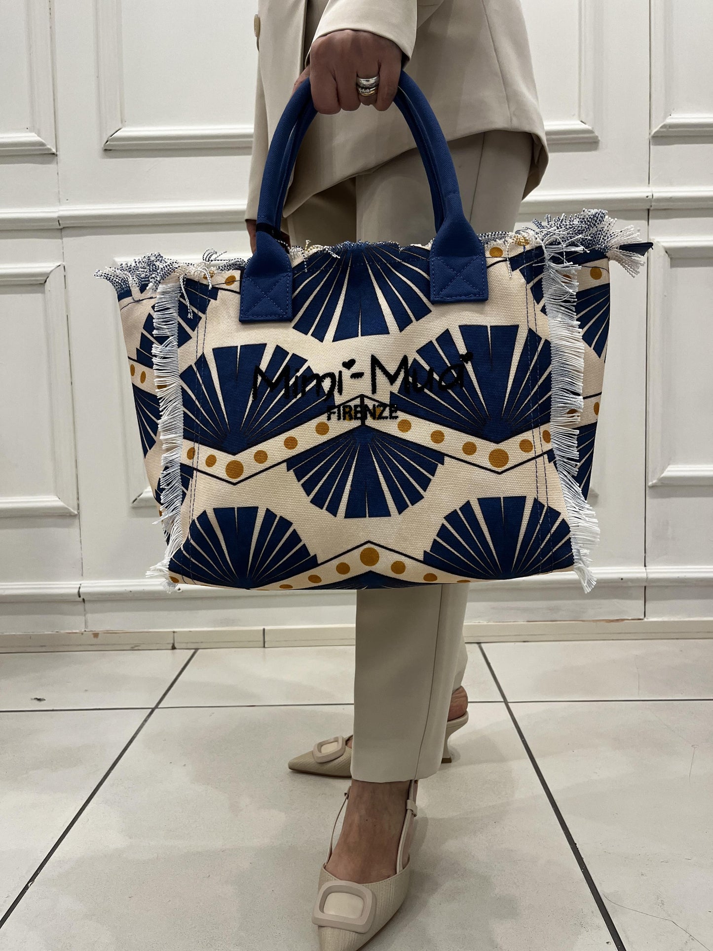 MIMì MUà BORSA IN CANVAS FANTASIA E LOGO CON STRASS M8-Y201392 570 MIMI MUA