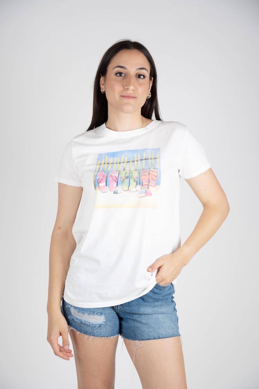 Vicolo T-Shirts stampa infradito RB0830 01 Vicolo