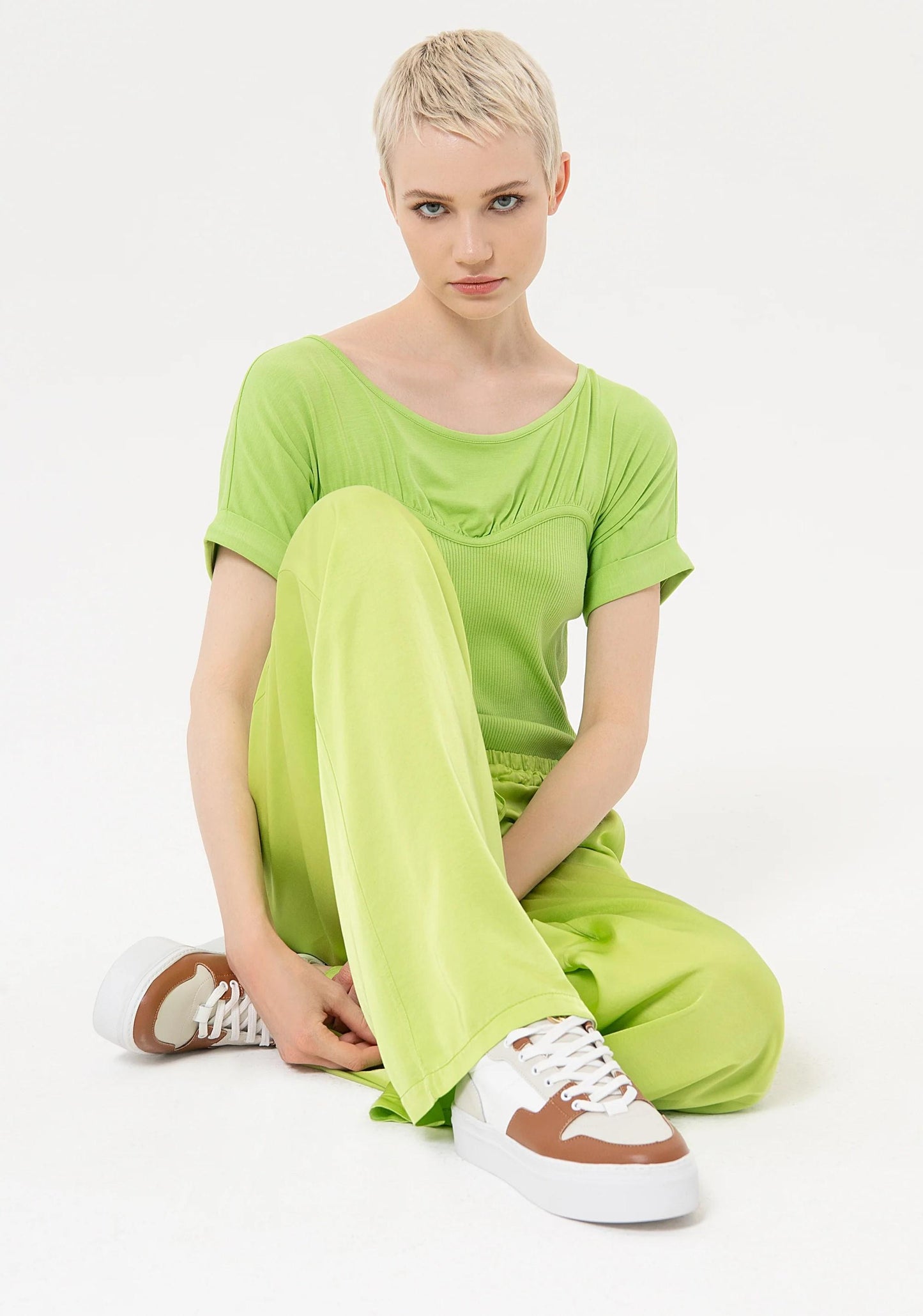 Fracomina Pantalone palazzo in raso FJ24SV3004W64101 G48 Fracomina Easy chic