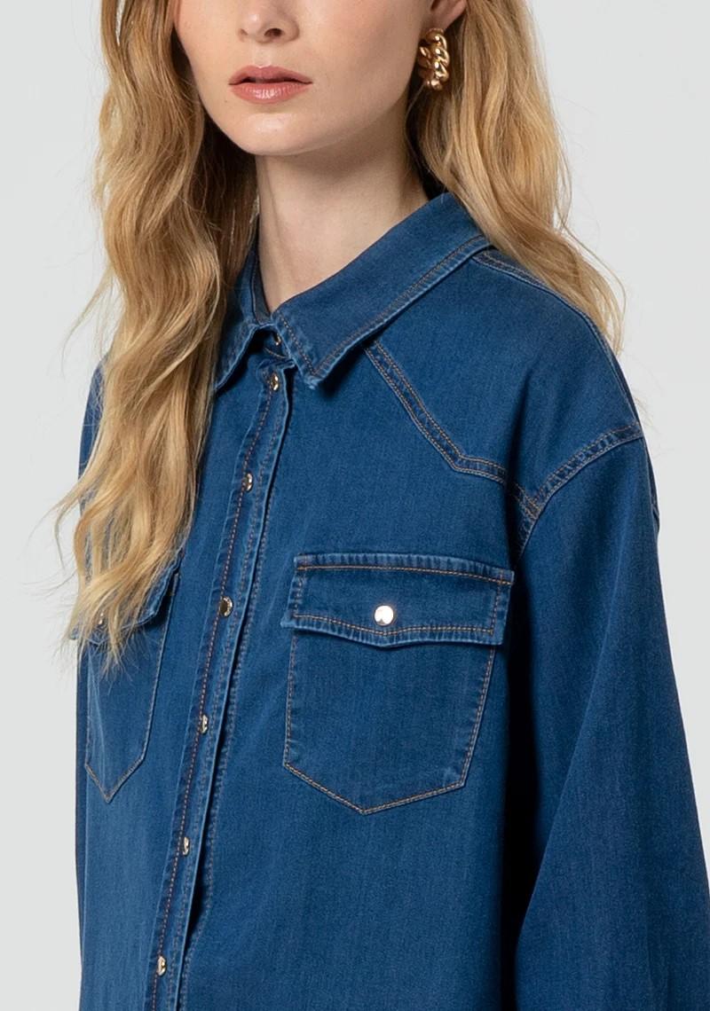 Fracomina Camica over in denim FP25ST6024D46302 349 Fracomina Jeans