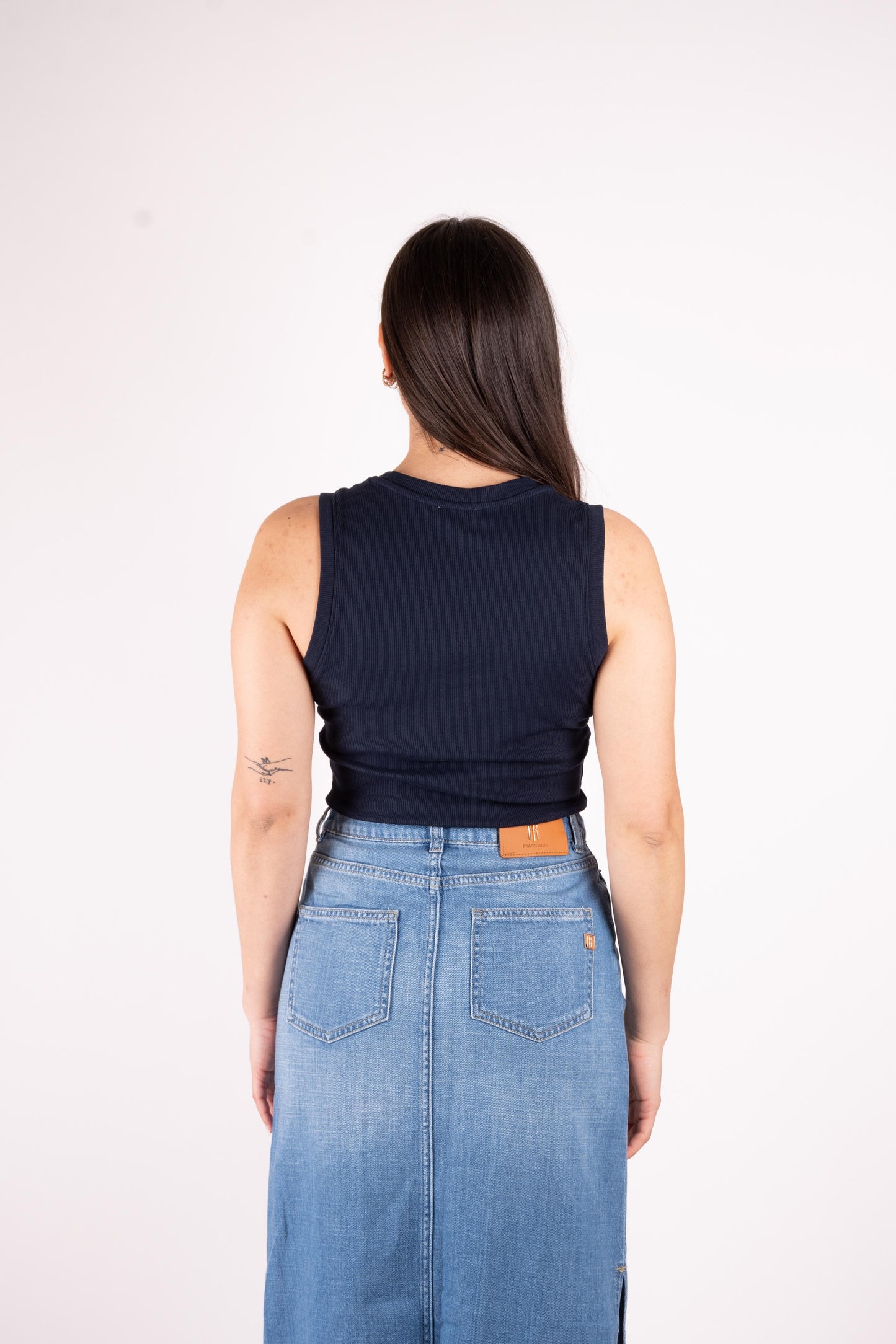 Fracomina Top basic costine con logo FP25ST2001J40101 117 Fracomina Jeans