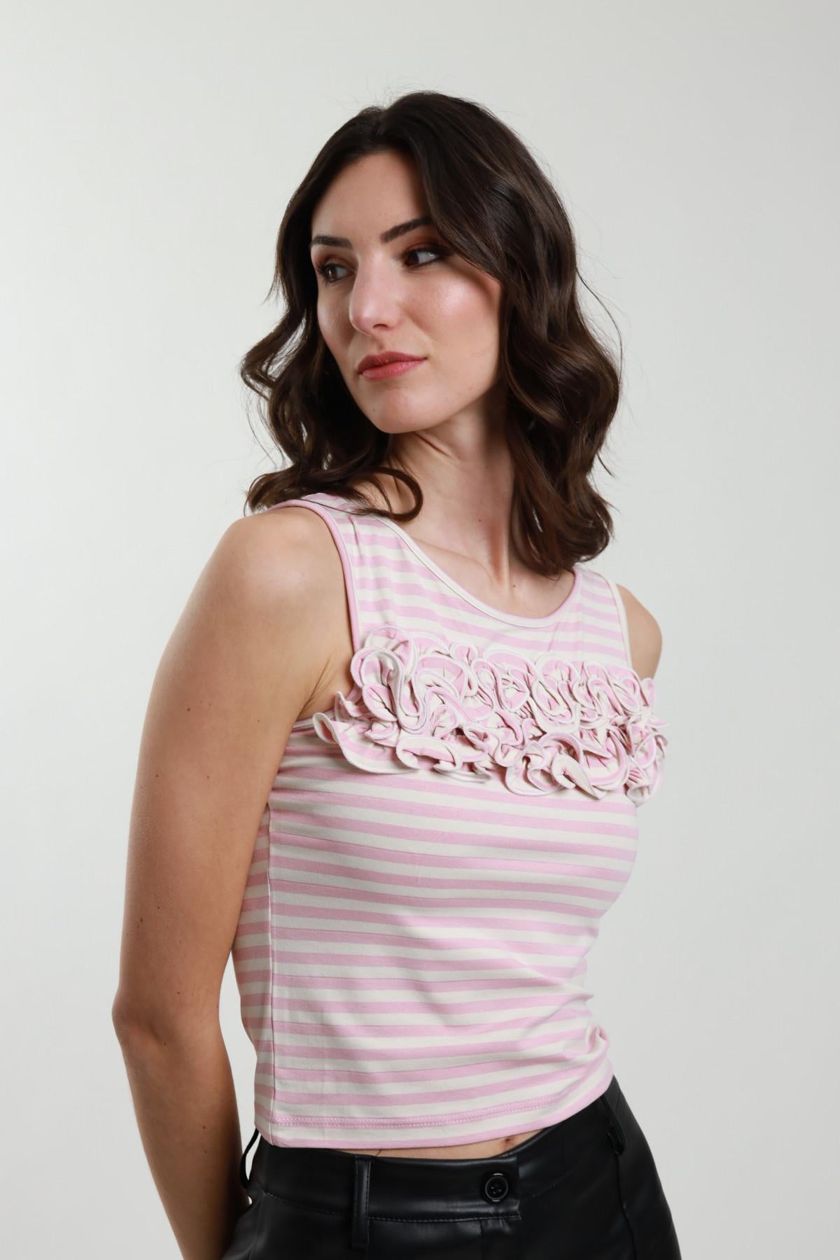 Susymix canotta righe con rouches 52781 01 Susy Mix