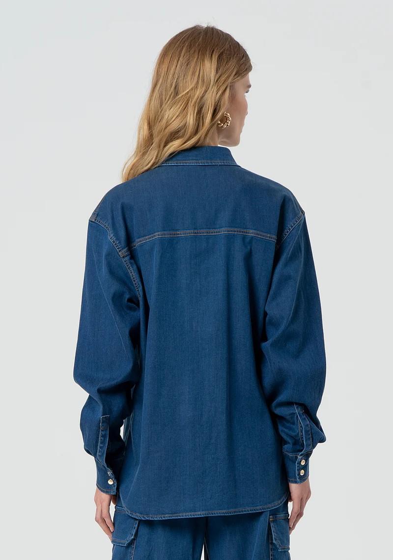 Fracomina Camica over in denim FP25ST6024D46302 349 Fracomina Jeans