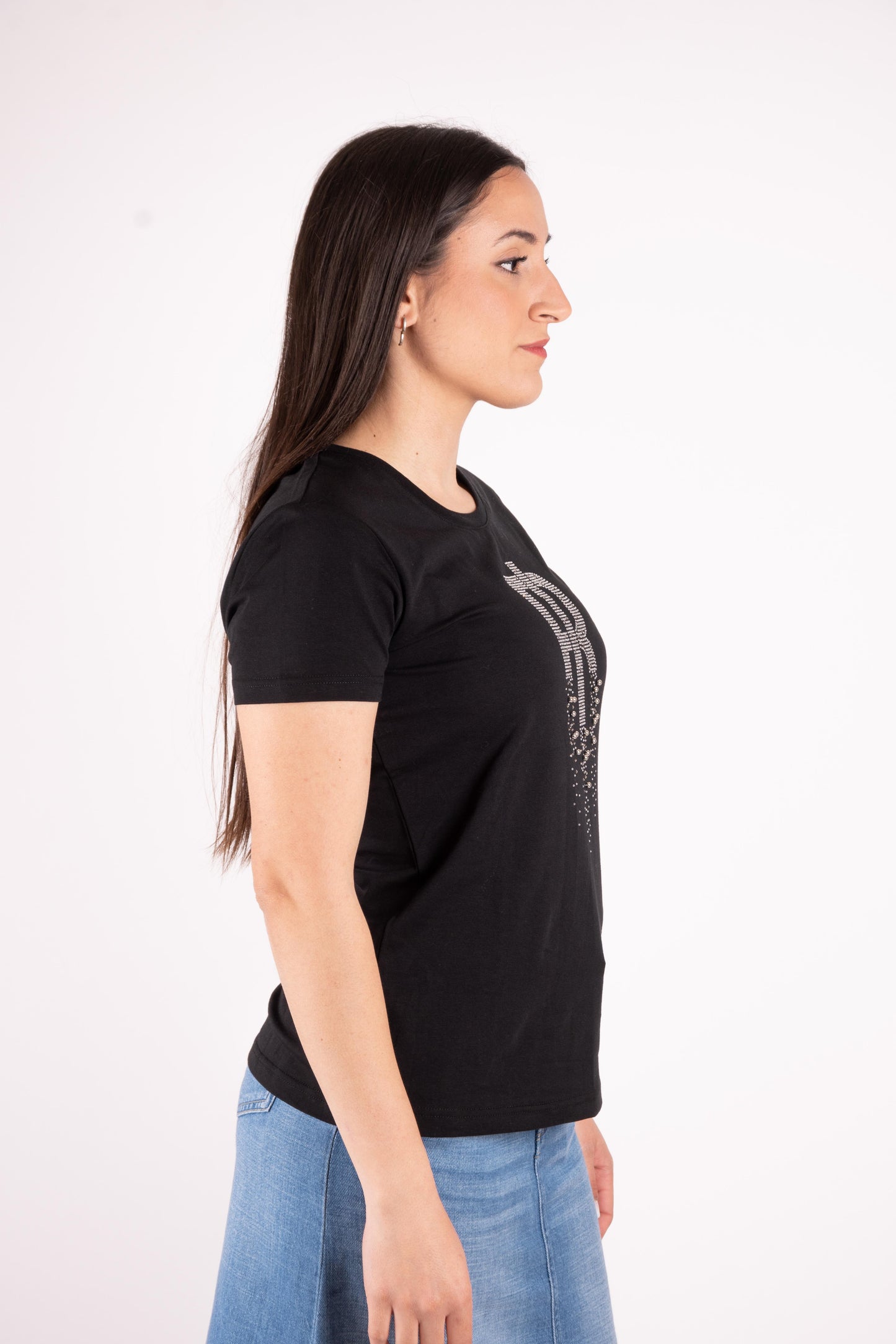 Fracomina T-Shirt basic logo un strass FP25ST3004J401N5 053 Fracomina Jeans