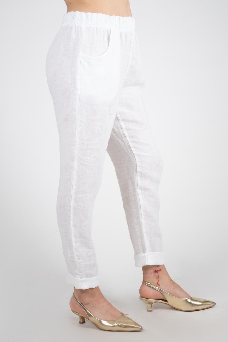 Le Streghe Pantalone sigaretta lino P24RU218N 09 Le streghe