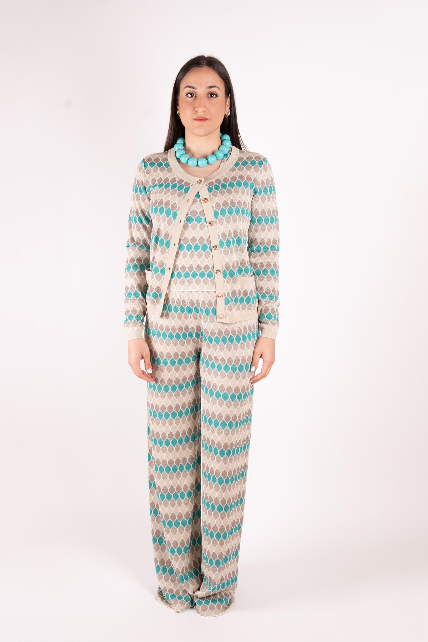 Fracomina Pantalone fantasia geometrica lurex FS25SV3011K414F8 210 Fracomina Main
