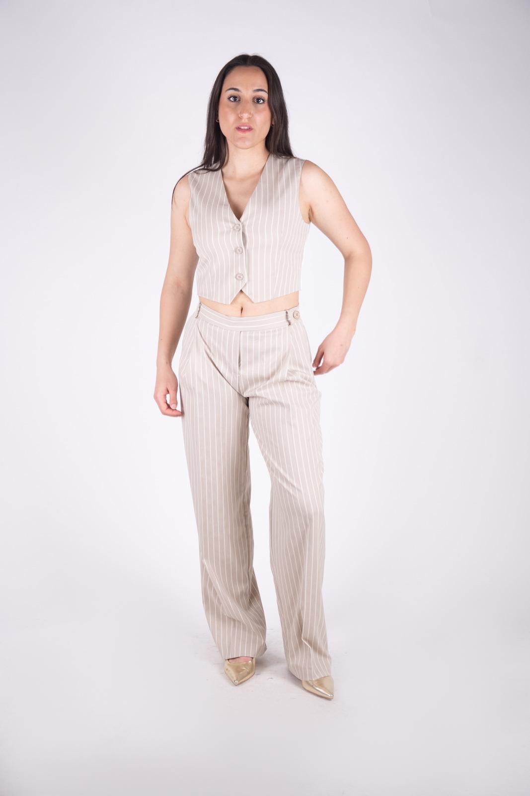 Haveone Gilet crop gessato LGE-L007 01 Haveone