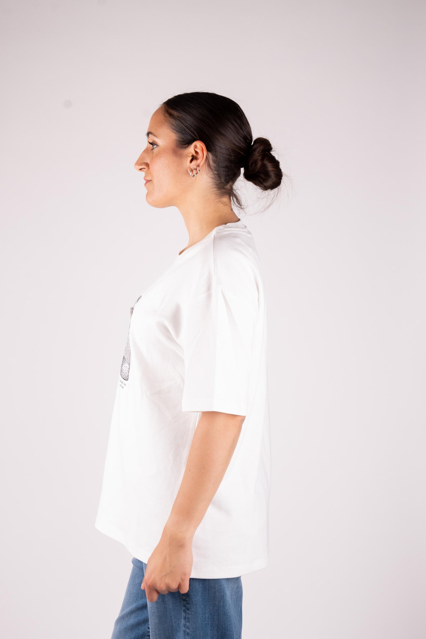 Lumina T-Shirt oversize bicchiere strass LC240547 01 LUMINA