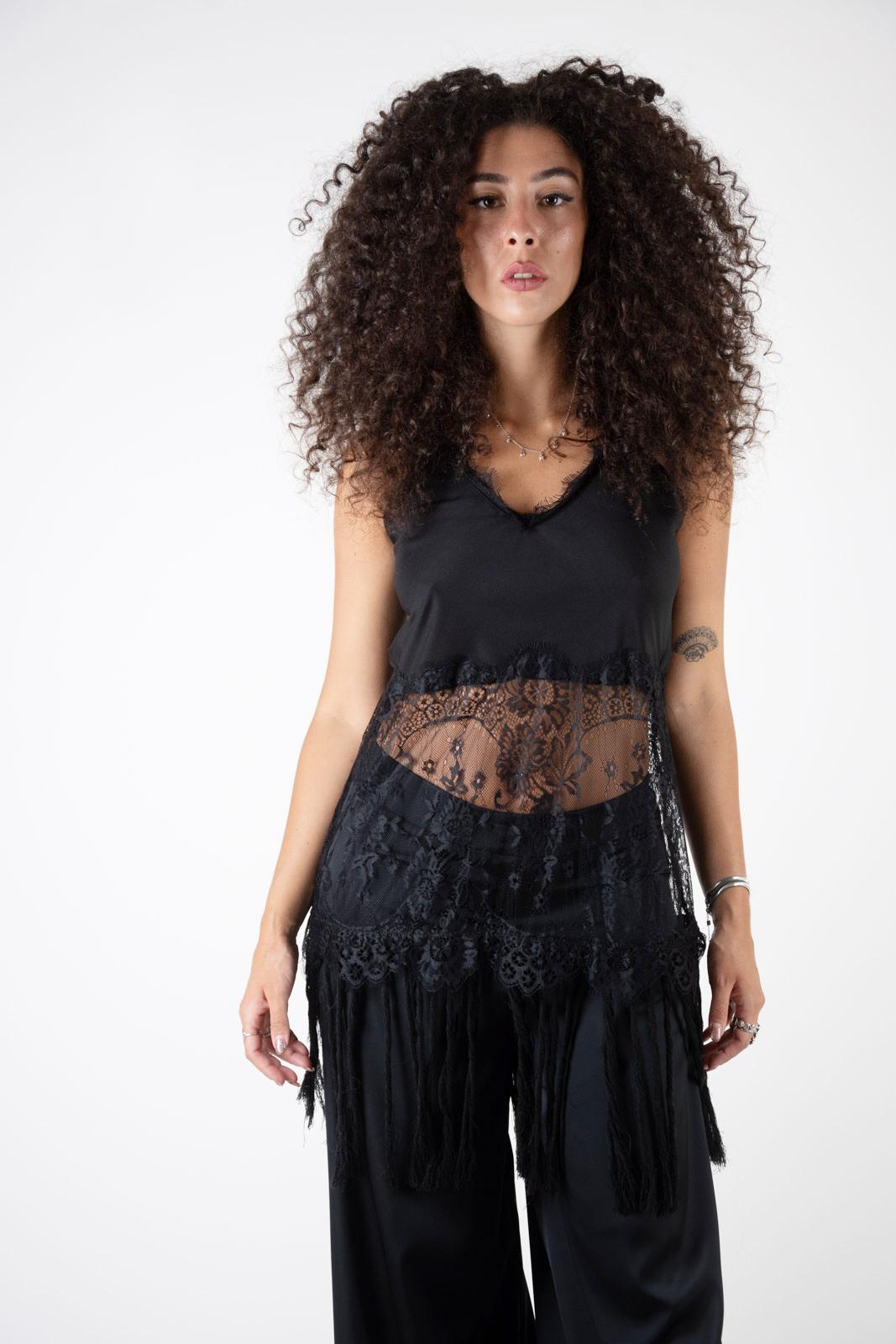 Susy Mix èlite Canotta lunga con pizzo 24084 01 Susy Mix èlite