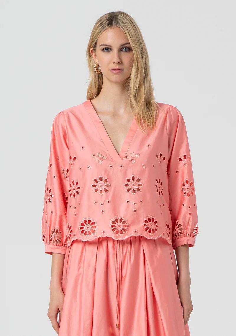 Fracomina Blusa in pizzo San Gallo FJ25ST1002W400E5 107 Fracomina Easy chic