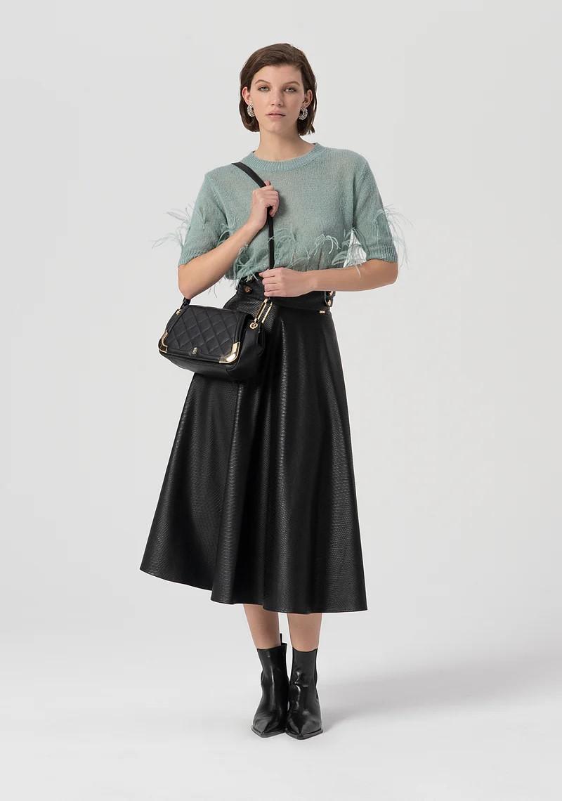 FRACOMINA GONNA AMPIA IN ECO PELLE STAMPA RETTILE FS25WG2001P41101 053 Fracomina Main