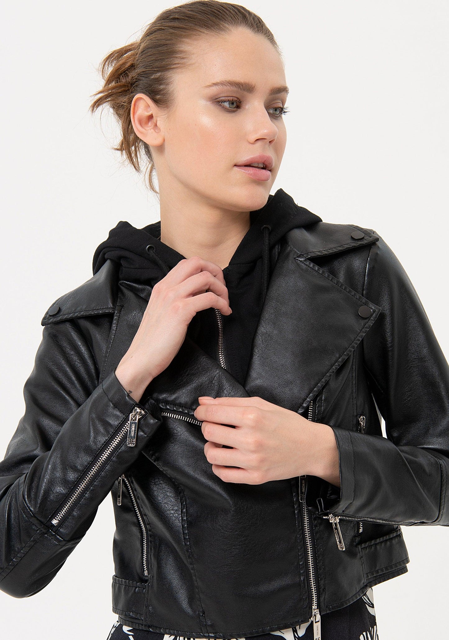 Fracomina Giubbotto biker in eco pelle FJ24SJ1001E49001 053 Fracomina Easy chic