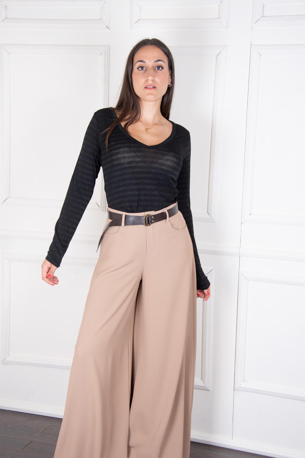 Susymix Scollo a V lurex righe 10617 01 Susy Mix