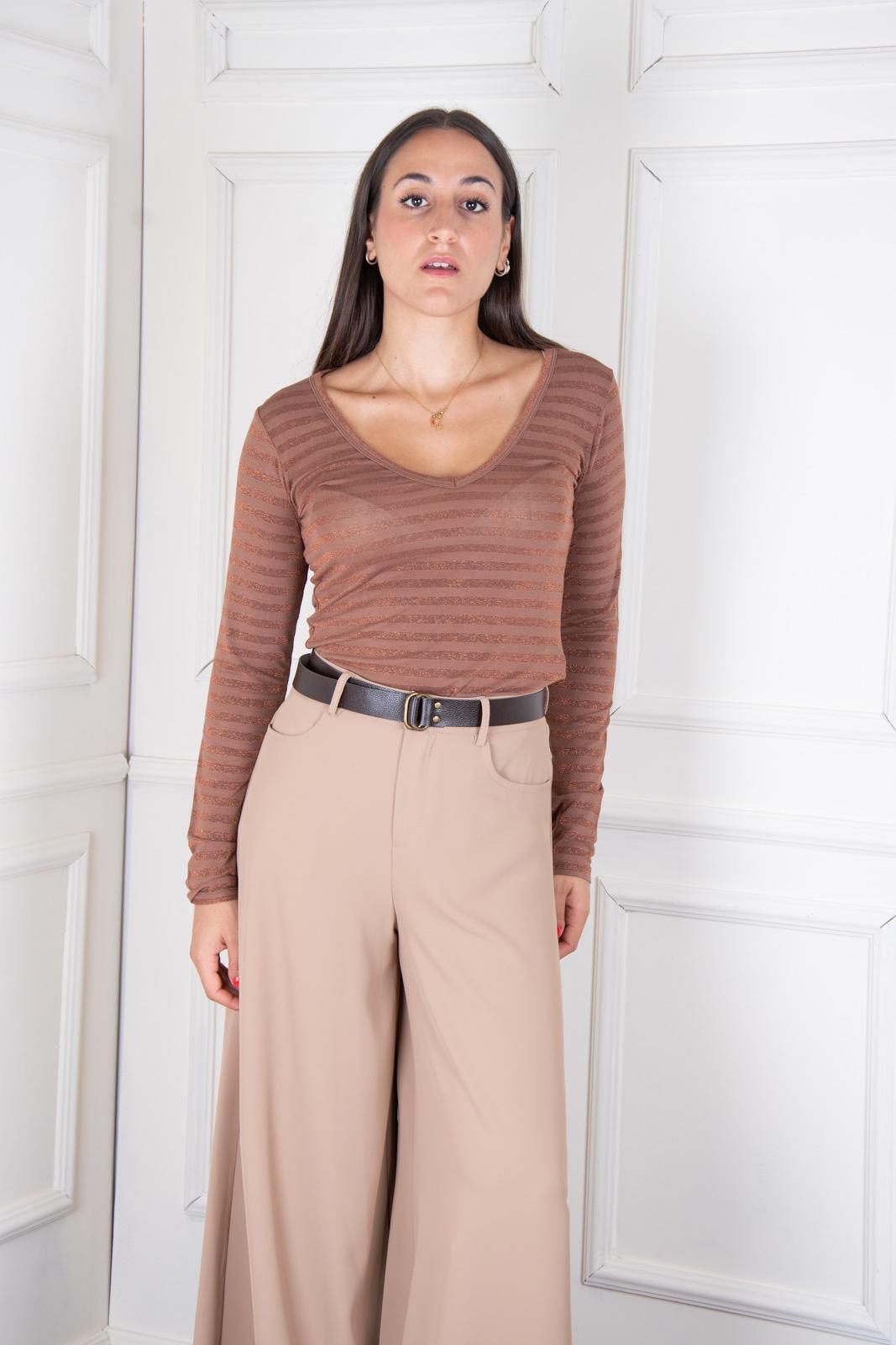 Susymix Scollo a V lurex righe 10617 02 Susy Mix