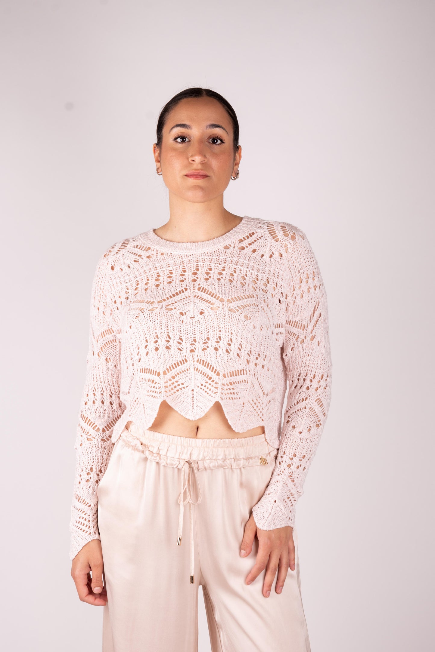 Fracomina Maglia crop traforata FJ25ST7010K457R6 E06 Fracomina Easy chic