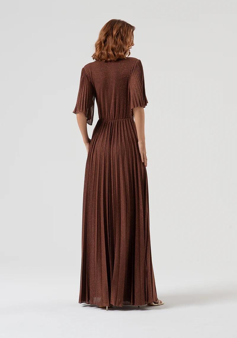 Fracomina Abito in tessuto plissè lurex FQ25WD3004W799Q7 639 Fracomina Gold