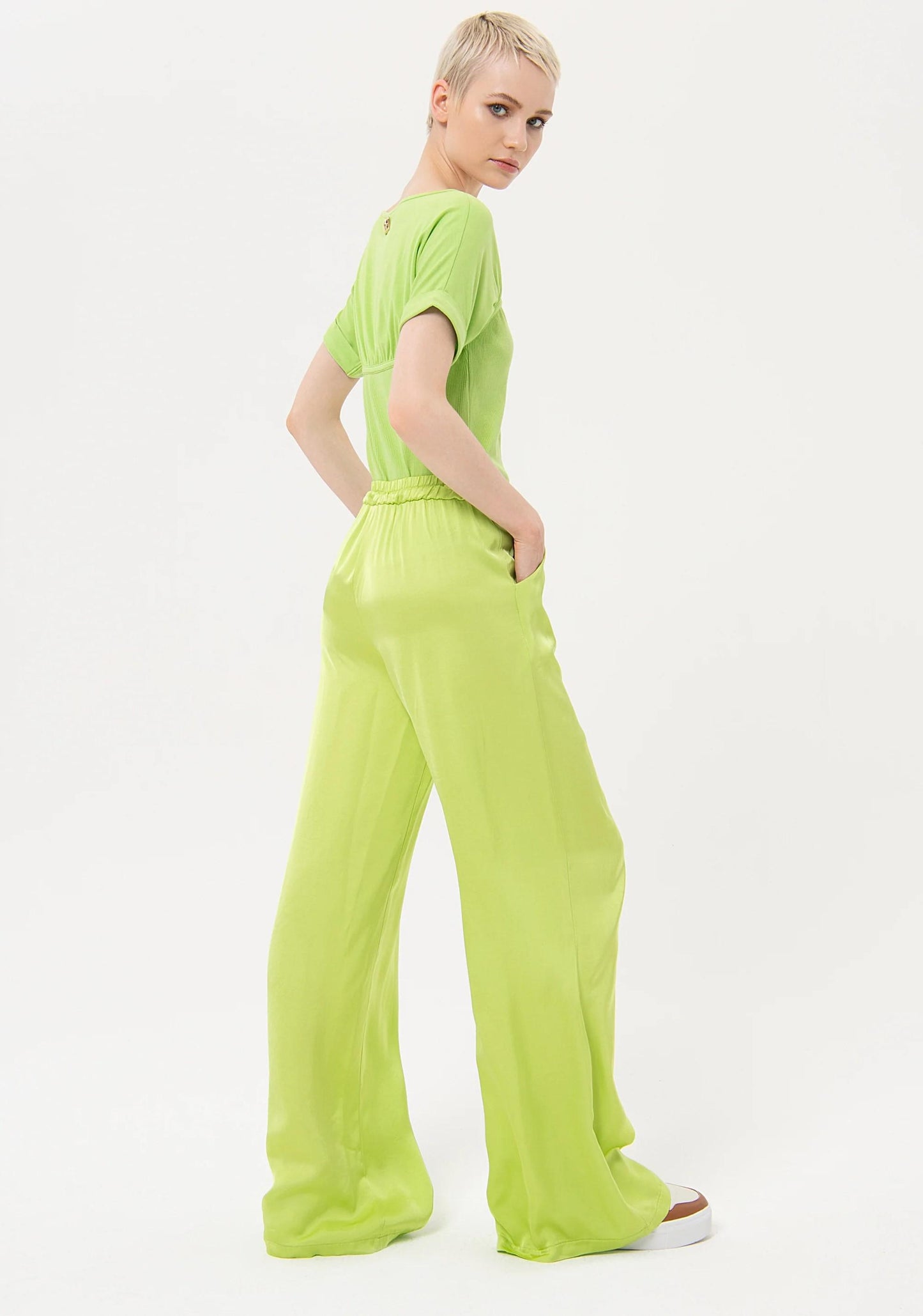 Fracomina Pantalone palazzo in raso FJ24SV3004W64101 G48 Fracomina Easy chic