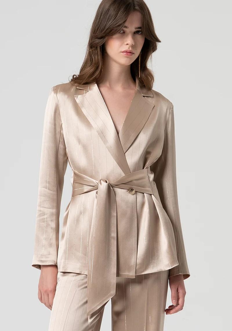 Fracomina Blazer doppiopetto gessato lurex FQ25SJ2002W791N8 Q62 Fracomina Gold