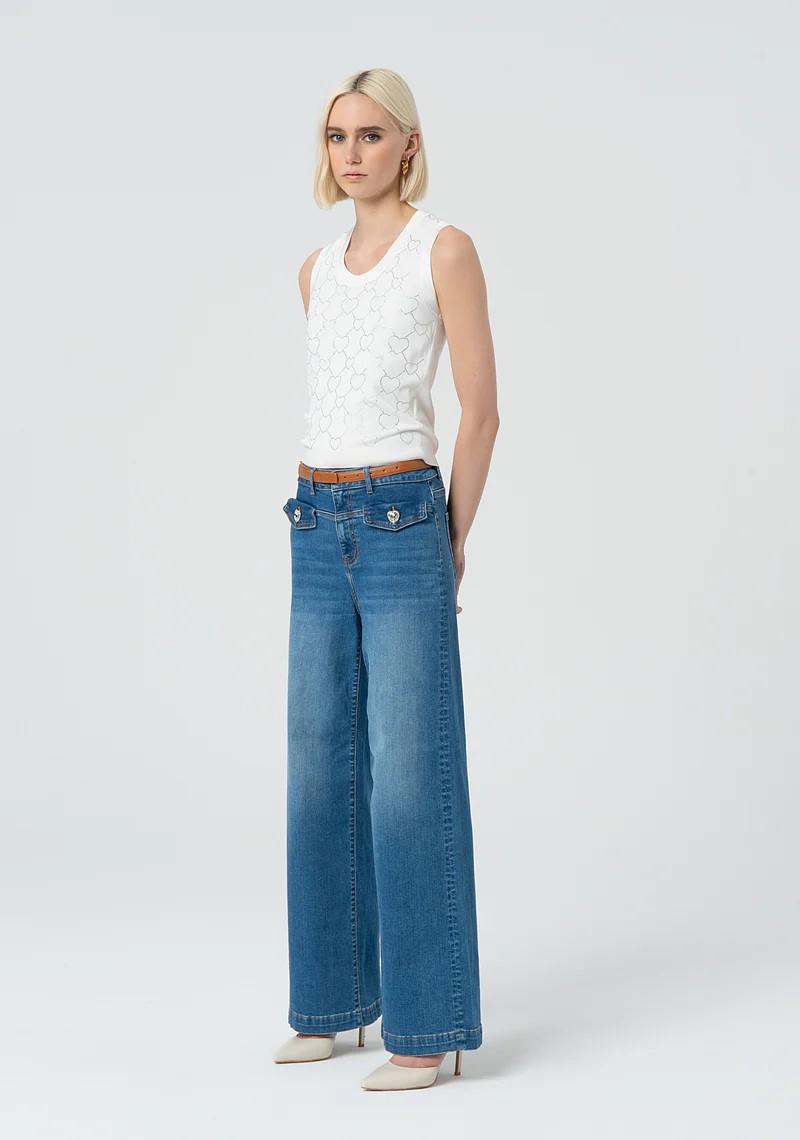 Fracomina Jeans Con cintura e bottone gioiello FR25SV3013D46002 258 Fracomina Preview