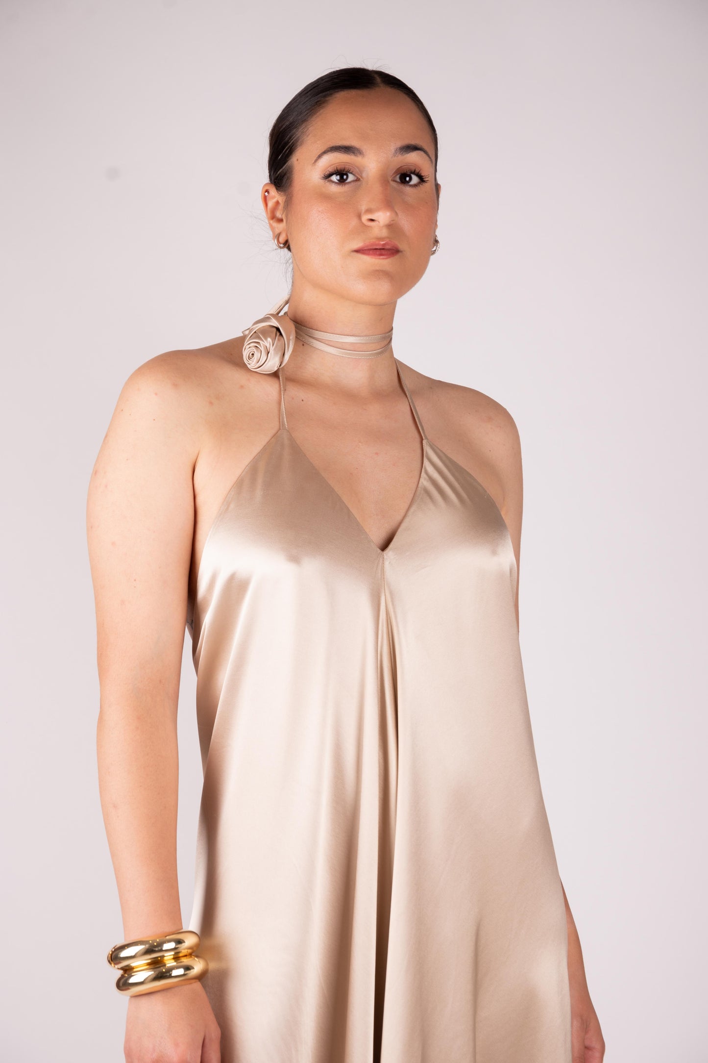 Fracomina Abito lungo in raso satin FQ25SD2005W51701 150 Fracomina Gold