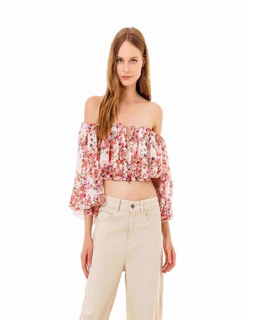 Ji Jil Blusa floreale manica aperta JPE24BL2760GG0049 1332 Ji Jil